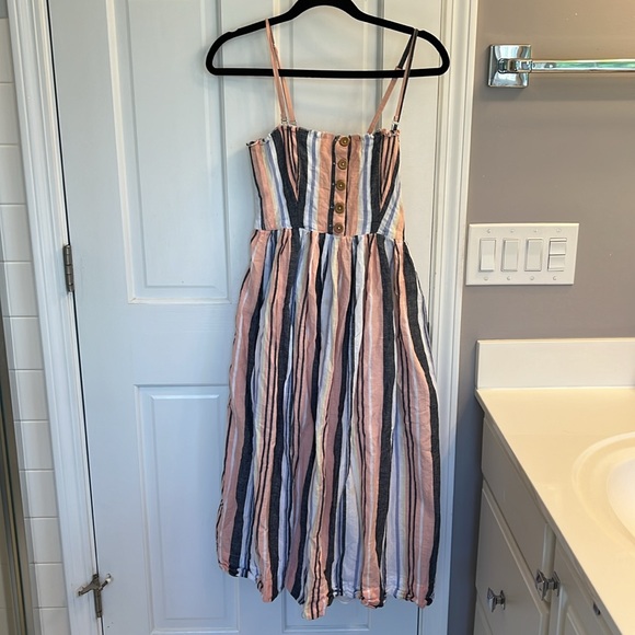 Free People Lilah Striped Smocked Midi Tube Dress - Picture 3 of 6